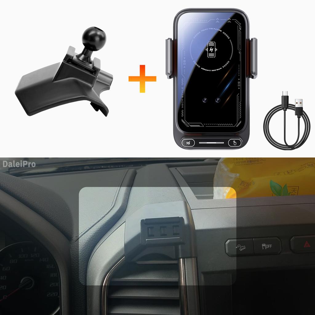 Designed for Ford F-150 Raptor 2019-2020 Phone Holder Car Magnetic Mount Smart Sensing Wireless Charging One-Touch Release