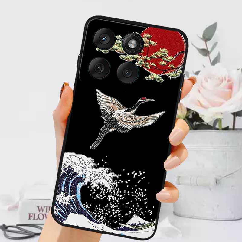 3D Emboss Cases For Edge 60 Fusion / Edge 60 Pro Relief Embossed Retro Silicone Back Cover For Edge 60 Stylus Black Funda 60 Pro