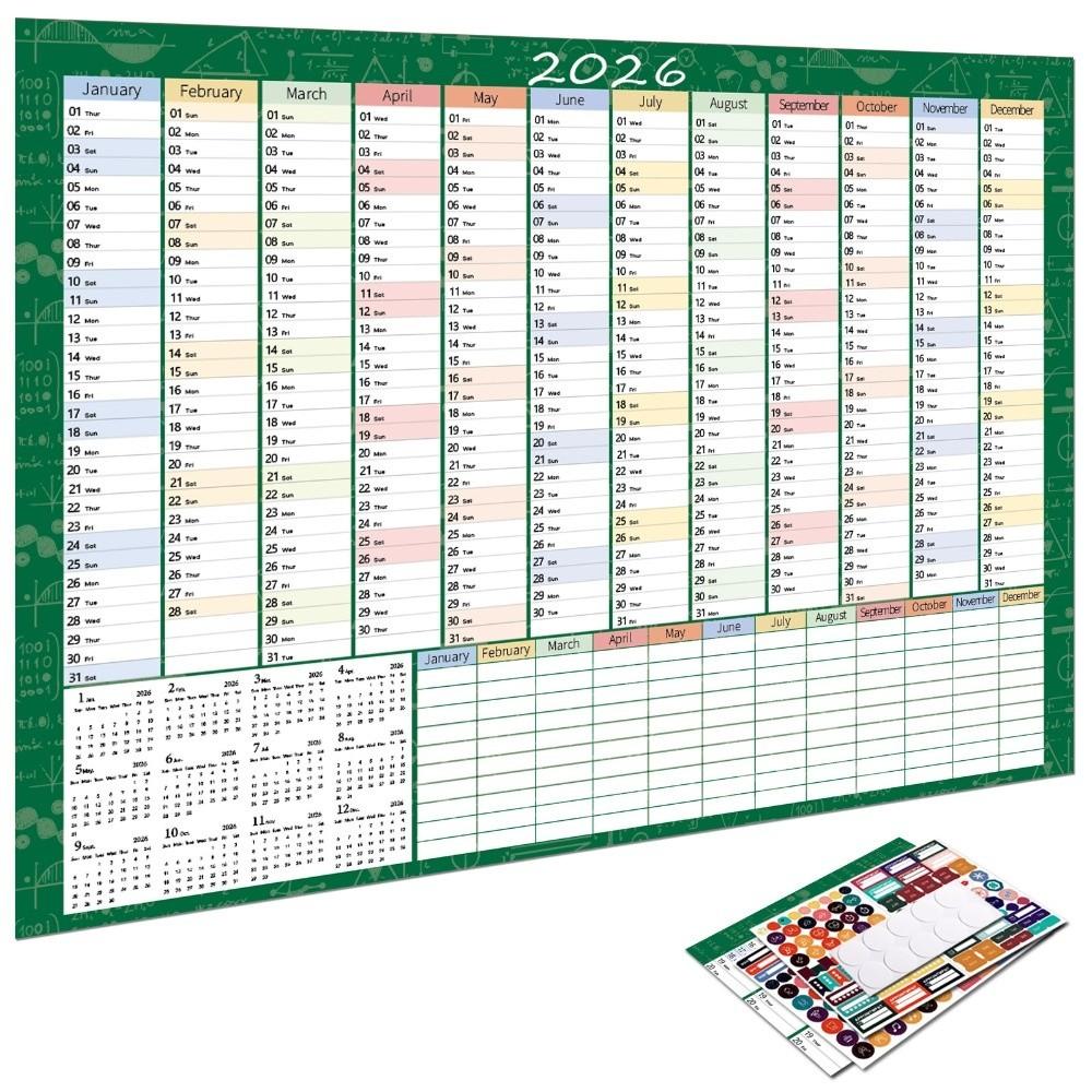 

Wall Mount Annual Planner 30x20 in Full Year Calendar New Wall Calendar 2026 Office Use G