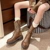 2025 NEW Fashion Hot Seller Style Embroidered Cowboy Boots for Women Leather Boots Lightweight Comfortable Western Boots