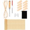 14 Piece Rattan Chair Repair Supply Set for Wooden Furniture Maintenance Includes Natural Rattan Sheet, Round Binding and Hand Tool