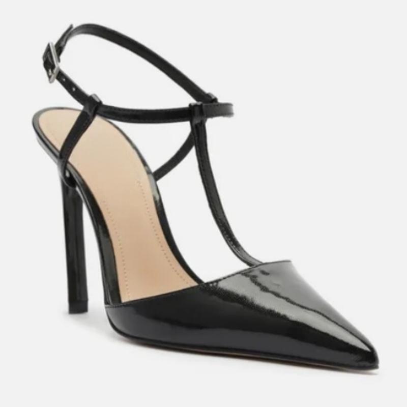 

Красные женские босоножки, лето 2025, сексуальные туфли на высоком каблуке, роскошные красные черные туфли для свадебных танцев, фетиш-туфли для женщин, большой размер 34 чёрный