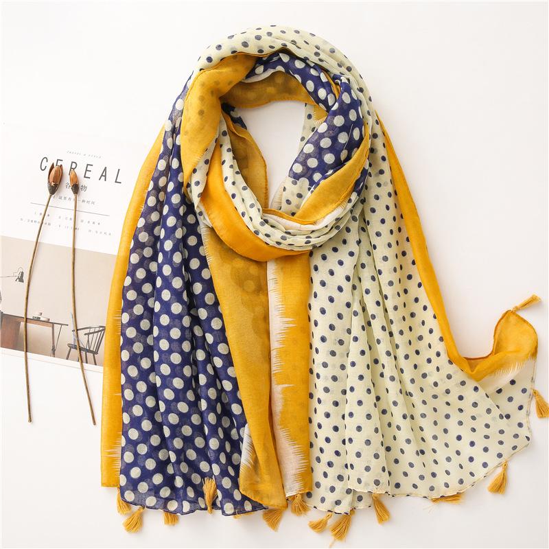 Japanese-Style Cotton & Linen Bohemian Scarf - Cashew Print and Silk Blend, Retro Artistic Design, Sunscreen Towel