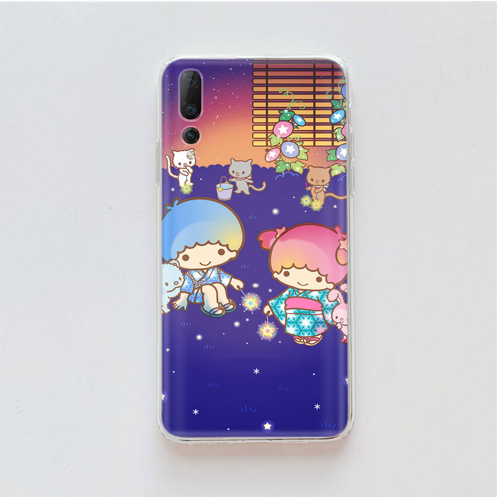 Transparente Hülle für Samsung A04 A14 A23 M33 M53 Realme 10 9 C35 C55 VIVO X80 Infinix Hot 30 Note 11 Tecno Spark 8P Pro L-1 Lovely Little Twin Star