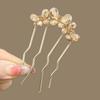 Metal Hair Stick Pearl Hairpins Simple U-shaped Hair Fork Clip  Women