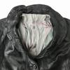 BELLUCCI Spanien Lammleder Rüschenkragen Jacke Damen M schwarz elegant(GEBRAUCHT)