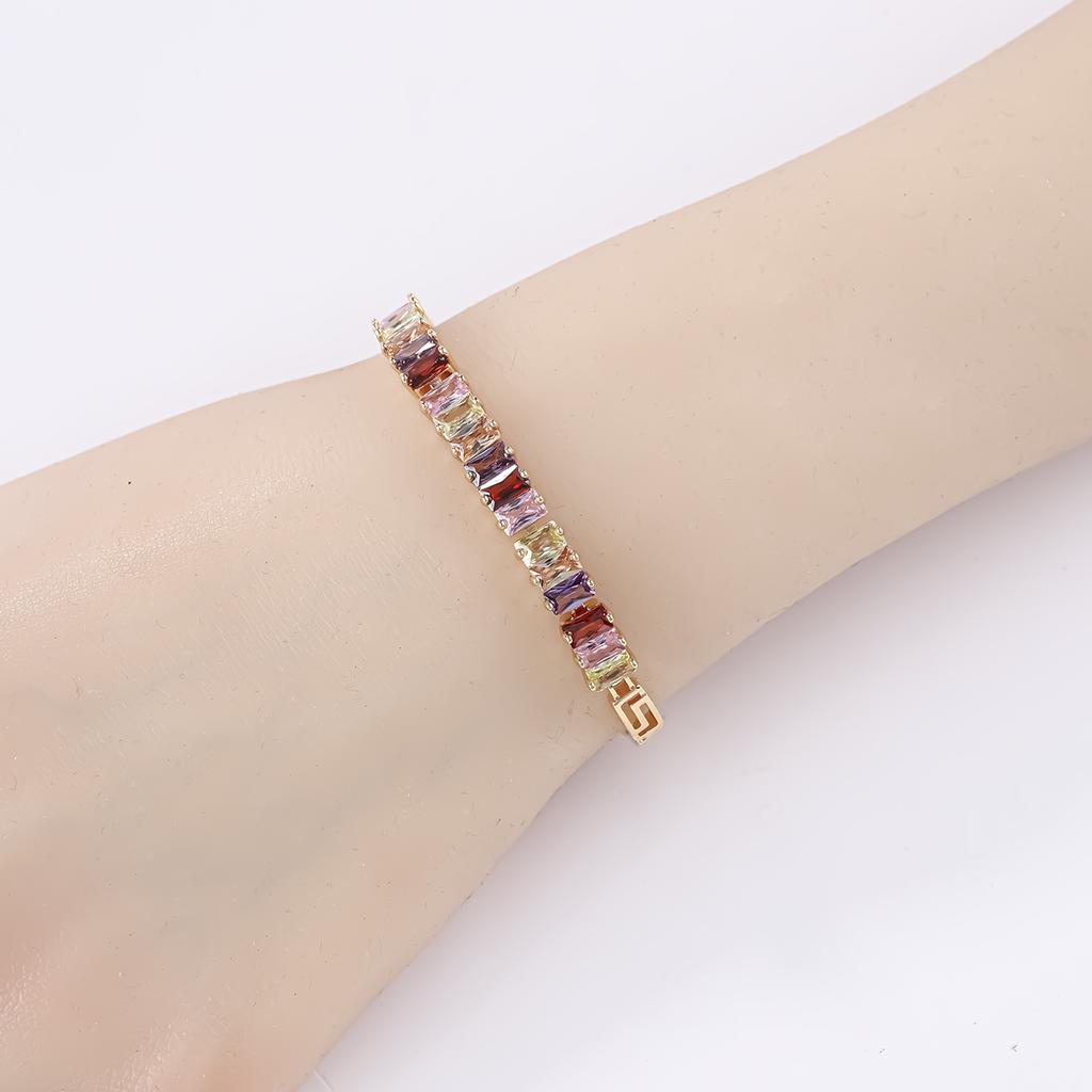18K De Oro Gold Plated Cubic Zirconia Copper Pro Mayor Pulsera De Mujer Fashion Jewelry Custom Diamond Women Bracelet