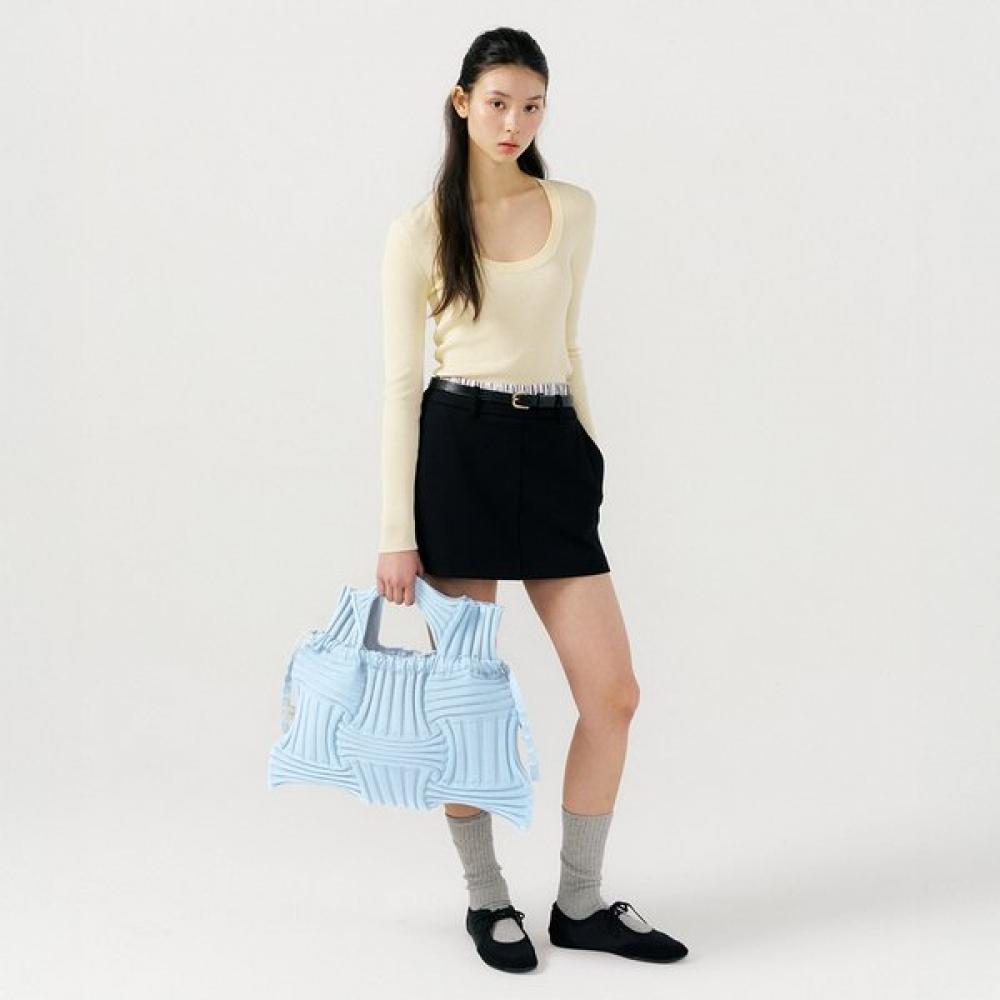 Pleatsmama Light Blue Big Bow Bag