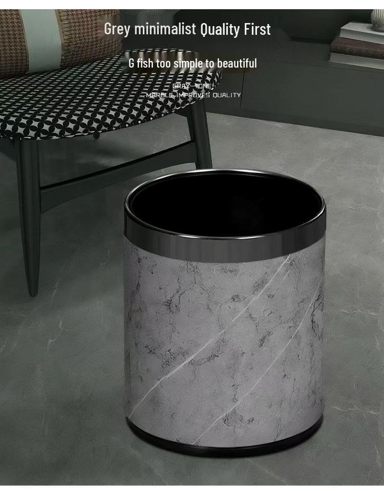 Fireproof Double-Layer Stainless Steel Trash Can for Hotels & Game Rooms