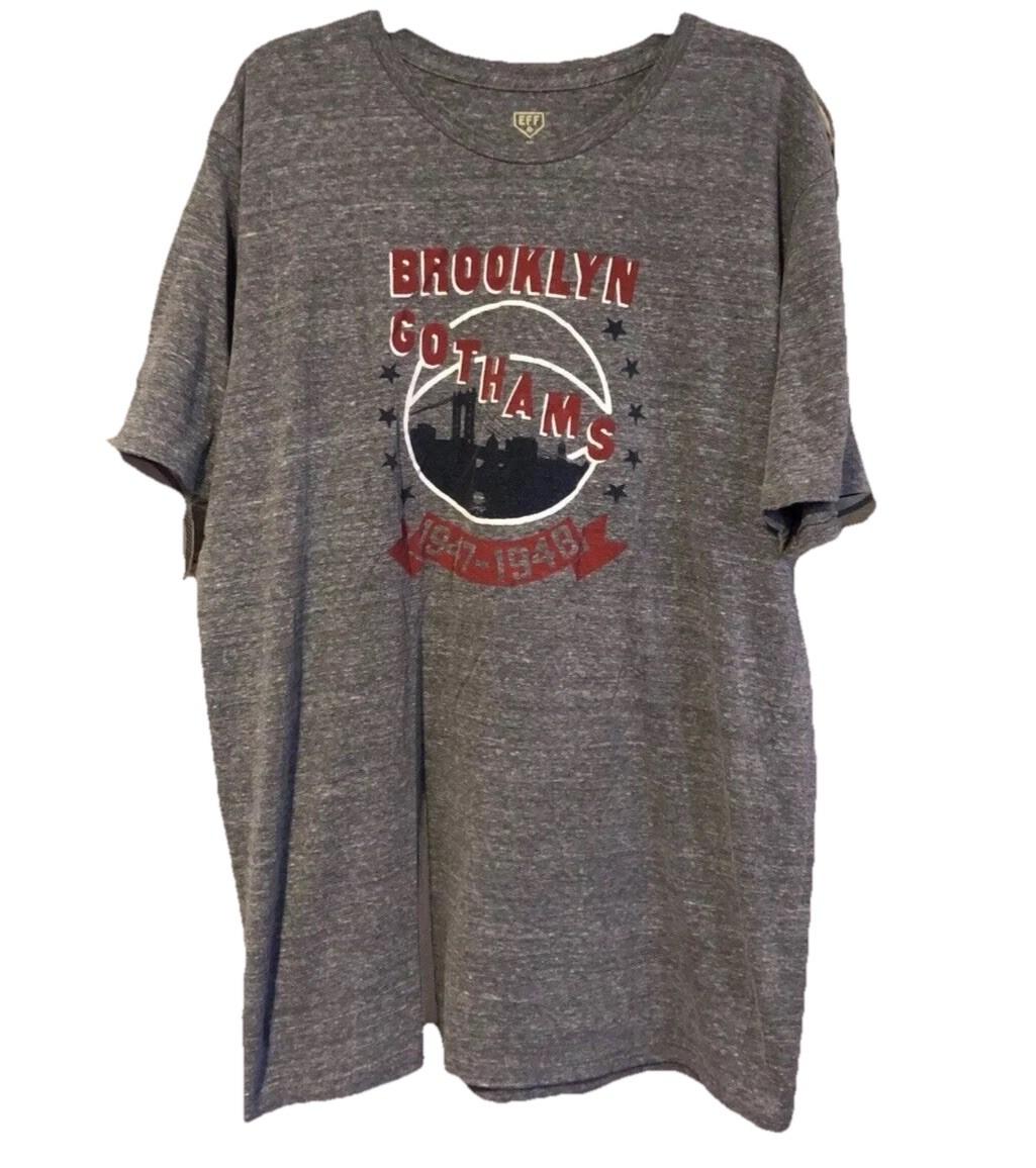 Ebbets Field Flannels Brooklyn Gothams Shirt Mens 3XL 1947 1948 Grey Graphic Tee Unisex T-Shirt S