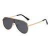 New Metallic Texture Fashionable And Versatile Retro Sunglasses - Uv-protective Sunglasses 2524
