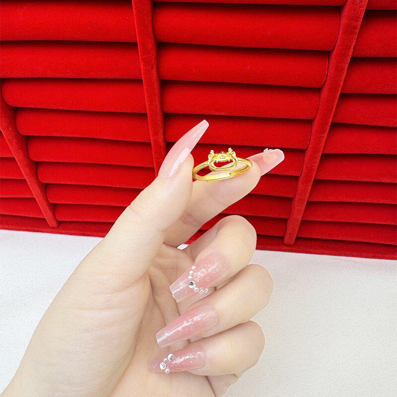 Exquisite Sand Gold Open Ring for Women: High-End Niche Design, Light Luxury Style, Long-Lasting Color, Imitation Gold.