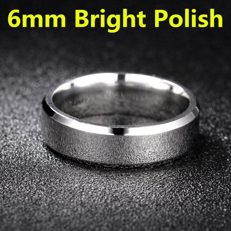 4-8mm Dull Polish Silver Color Titanium Ring For Men and Women Personalized Ring Customize Engraved