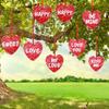 30Pcs Valentine's Day Heart Hanging Ornaments Lawn Yard Porch Heart Decor for Wedding Party Home Office Decor