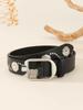Korean-Style Leather Belt with Metal Flower Decor—Elegant Waist-Cinched Accessory for Women