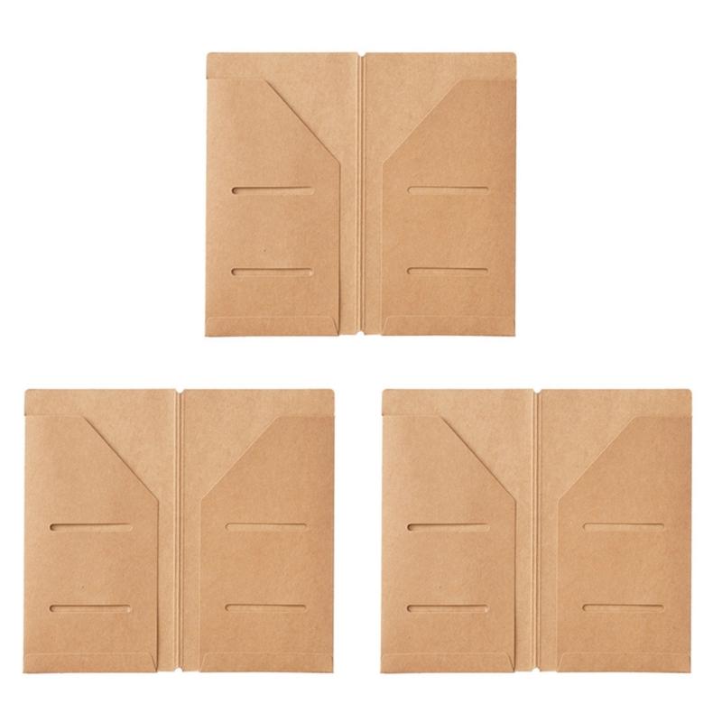 3Pcs Recycled Paper Document Storage Bag Large Capacity Receipts Wallet For Business Cards Receipts Invoices Letter L