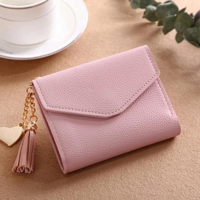 Mini Tassel Wallet Women Fashion Purse Female Short Mini WalletsStudents Lovely Purse Female Small Wallet for Women