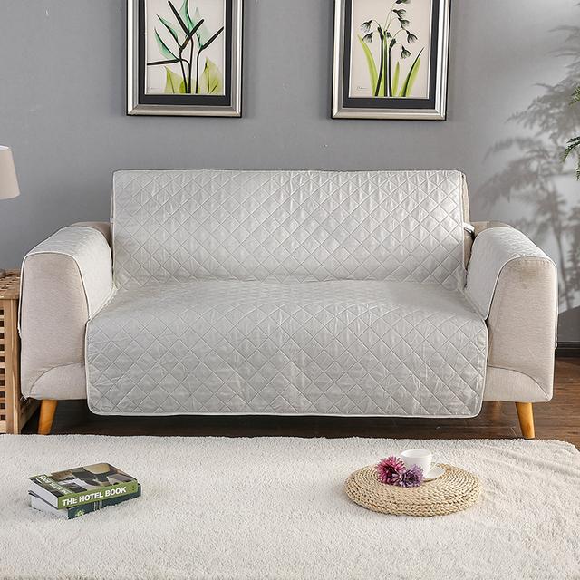 

Сплошной цвет, чехол для дивана, моющийся, съемный, подлокотник для полотенец, чехлы для диванов, чехлы для диванов, собак, домашних животных, одноместный/двух/трехместный 55x196cm серый