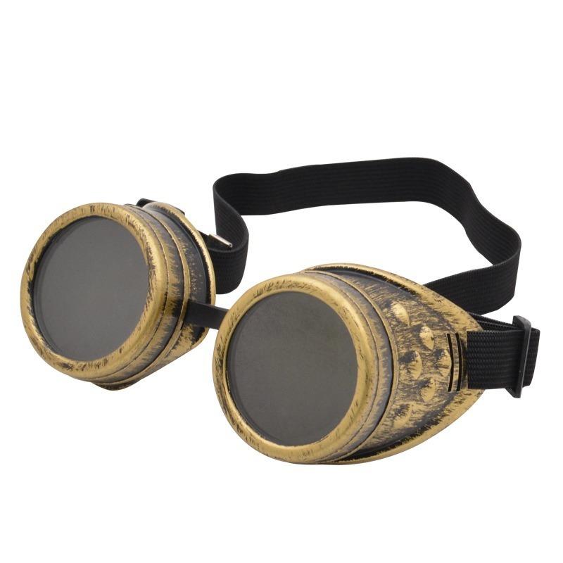 Vintage Steampunk Goggles Glasses Cosplay Cyber Punk Gothic Glasses(bronze)