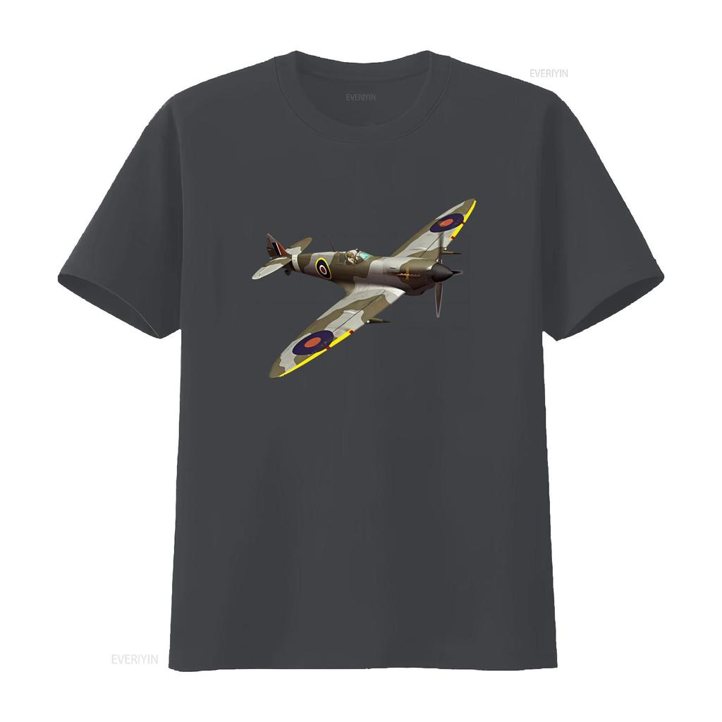 Vintage Supermarine Spitfire Flying Solo Mens Cotton T Shirt Retro Military Aviation Design Comfortable Fit Perfect for