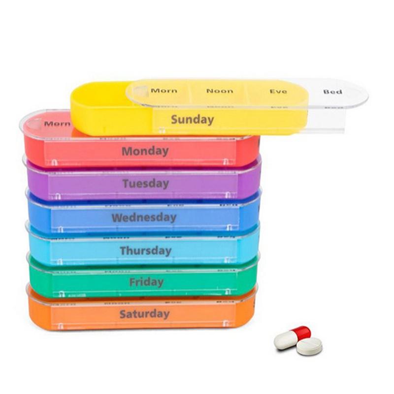 1PC Pillbox Storage Container Pill Wallet Box Set Medicine Box Organizer Case Wallet Medicine Box Travel Case