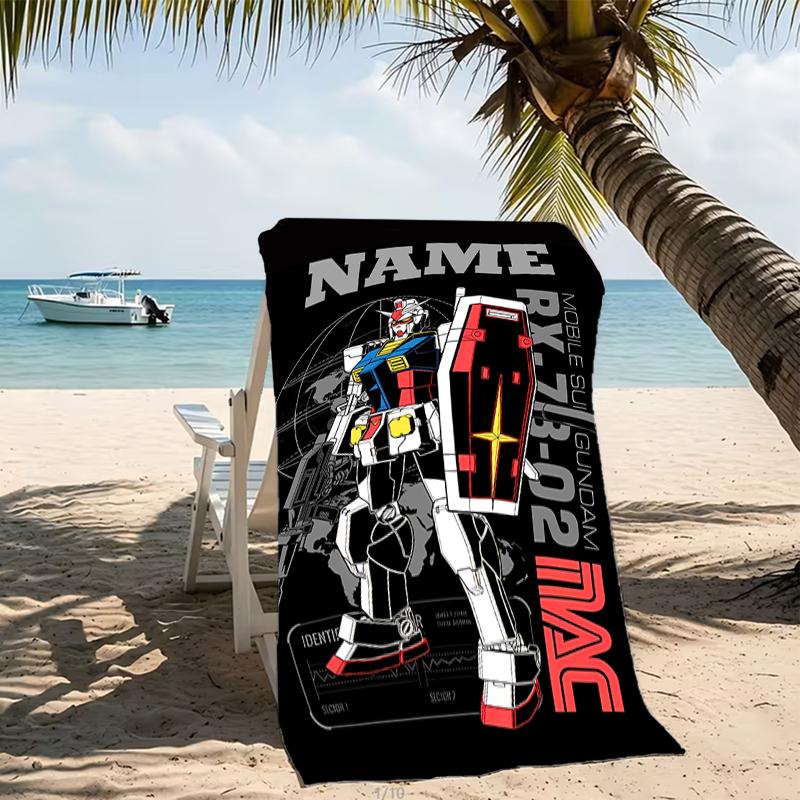 Customizable personalized beach towels Mobile Suit Gundam themed designs.Suitable for the beach, yoga, sports;ideal as beach accessories