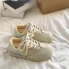 Cream Flat White Shoes Women's Niche Versatile 2025 New Chic Spring Breadboard Shoes Sports and Leisure Shoes