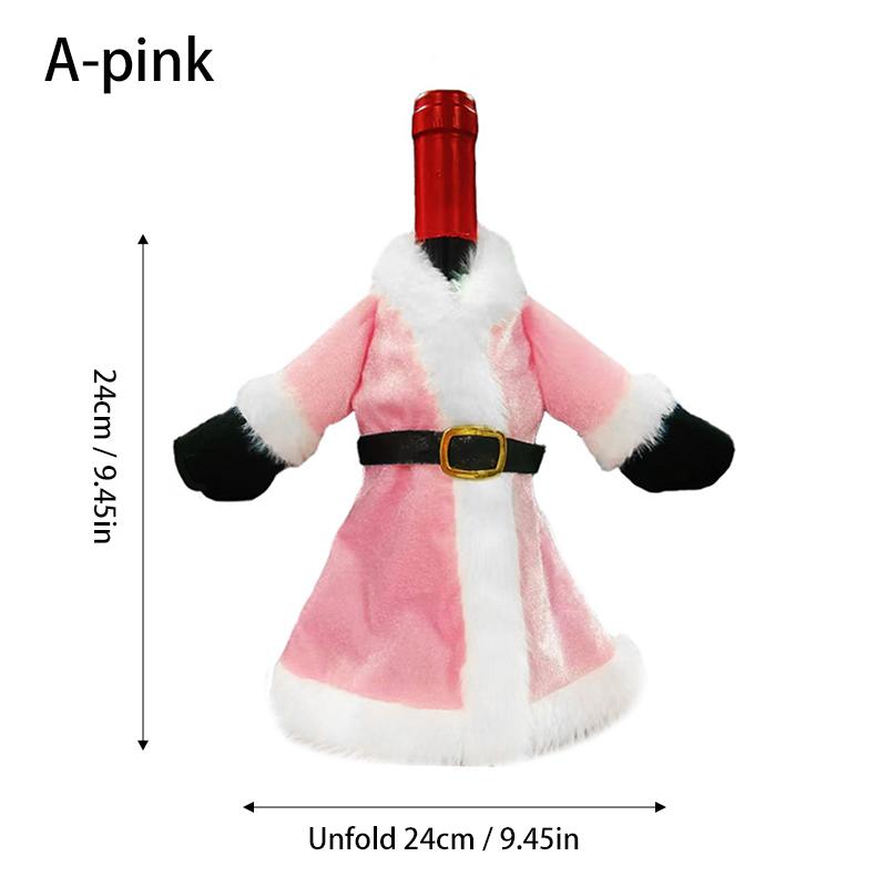 2025 Christmas Wine Bottle Cover Clothing Velvet Board Wine Cabinet Cup Dress Up Xams Christmas Eve New Year Decoration Gift