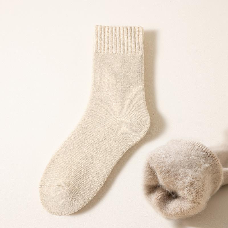 

Шерстяные носки для мужчин и женщин на зиму, утолщенные и флисовые для тепла women телесный