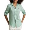 Polo Ralph Lauren Solid Color Linen Long Sleeve Shirt With Embroidered Pony Women shirts Green WMPOSHTNDO20846-330