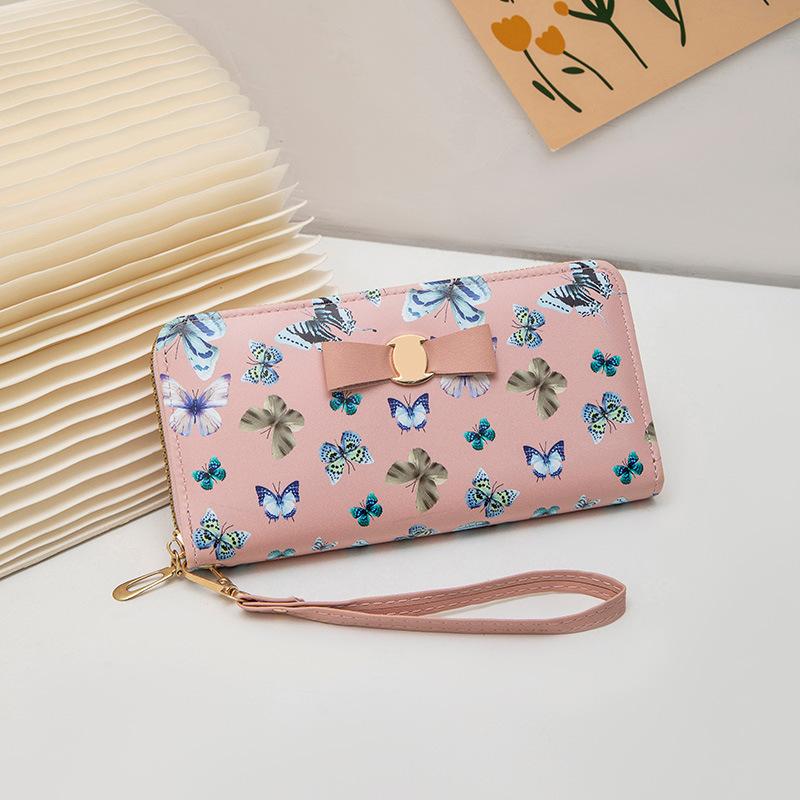 Autumn New Long Wallet Girls Clutch Bag Sweet Little Butterfly Women's Wallet