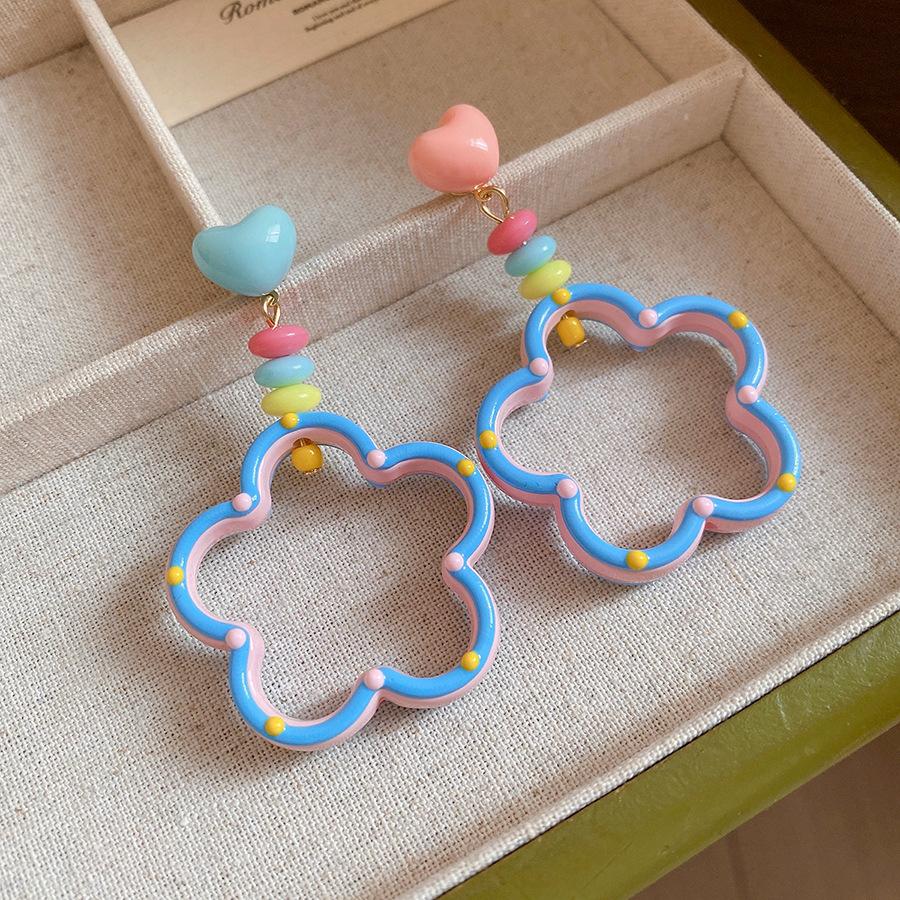 Hollow Flower Earrings Sweet Lovely Stylish Women Jewelry