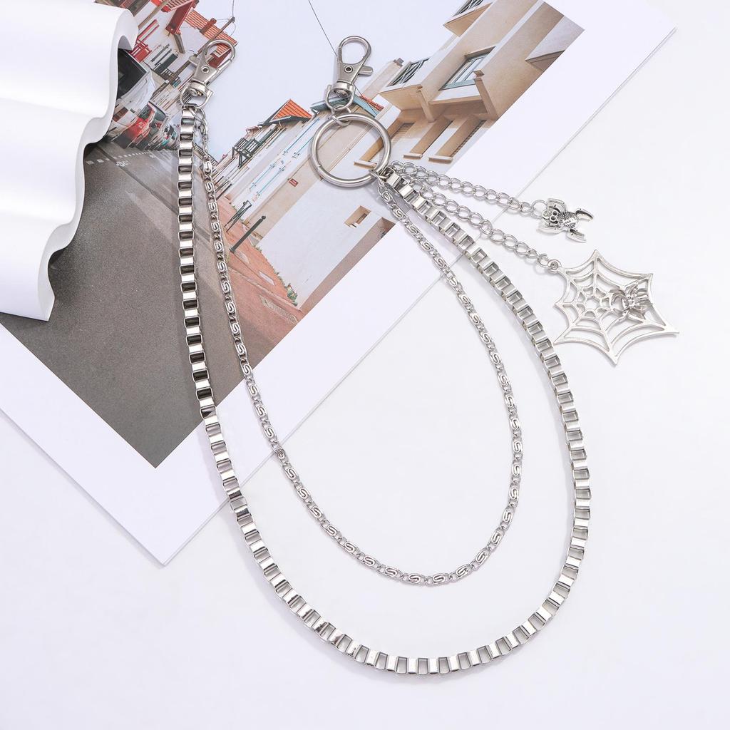 Double-Layer Spider Web Metal Pants Chain for Women - Punk Street Fashion Halloween Accessory