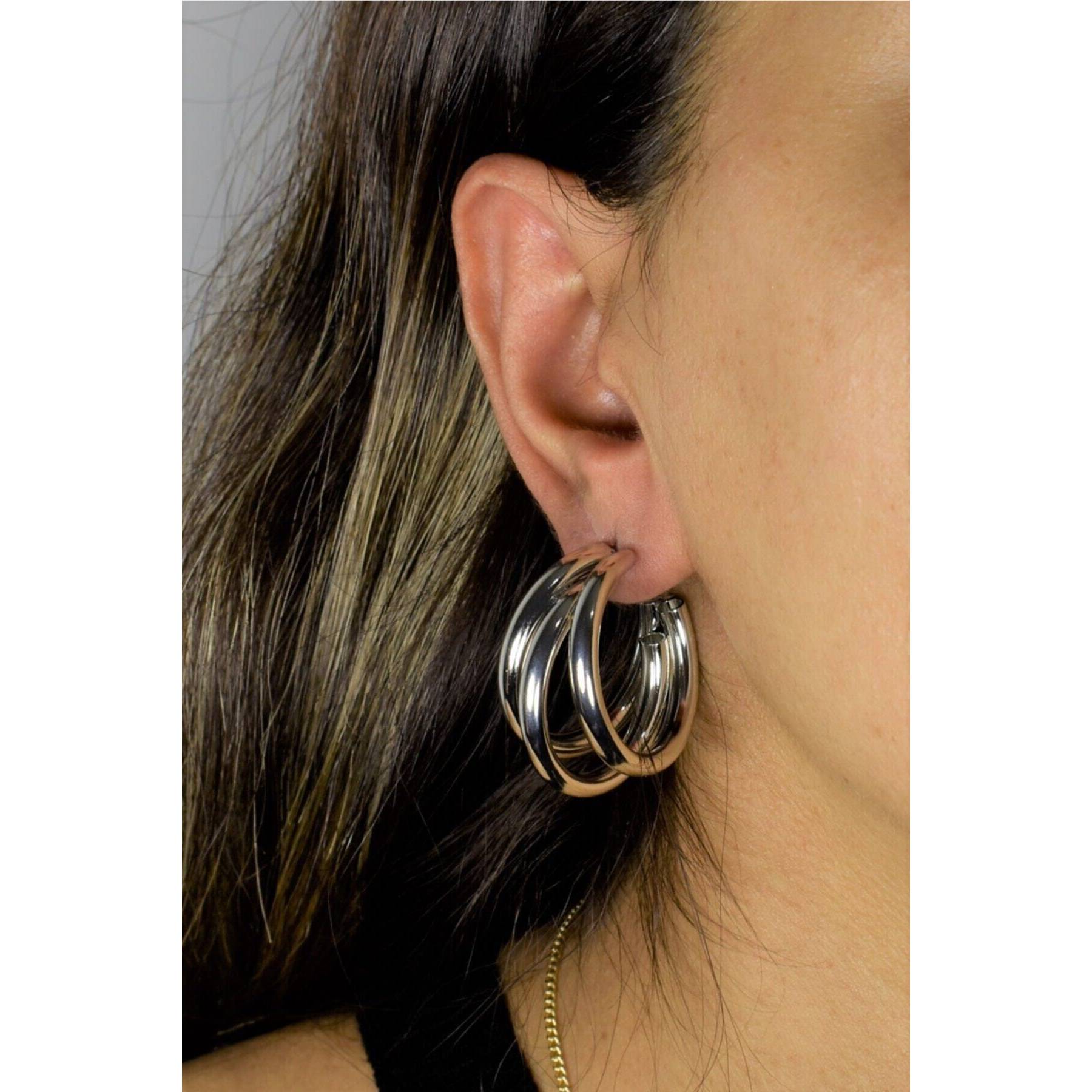 

Triple Tube Hoop Earrings