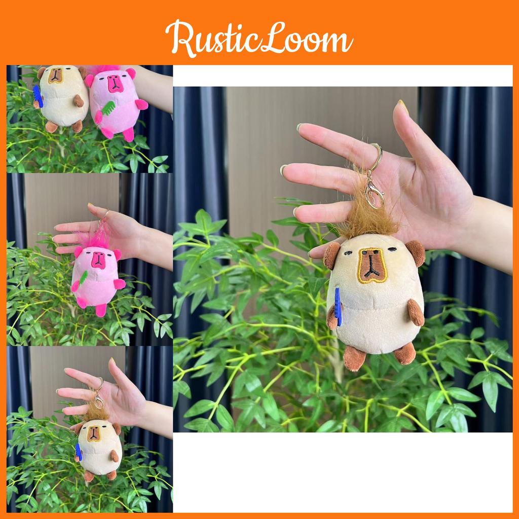 Quirky Creative Capybara Plush Toy Keychain Fun Backpack Decoration Gift Cute