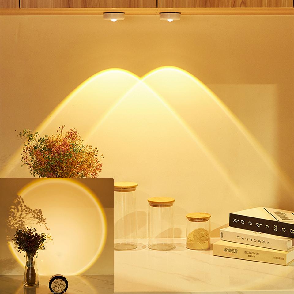 Wireless Night Lighting Lights Battery Powered Touch LED Cabinet Lights Stick On Wall Closet Cupboard Night Lamp for Decor