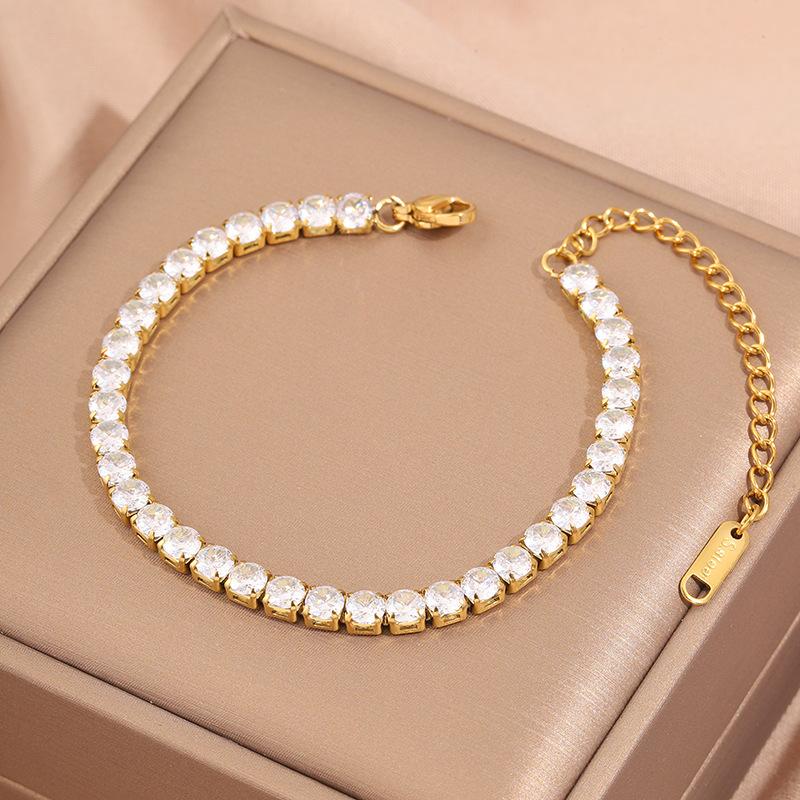 Popular bracelet, titanium steel does not fade, love zircon bracelet, high-end female light luxury niche bracelet, bracelet.