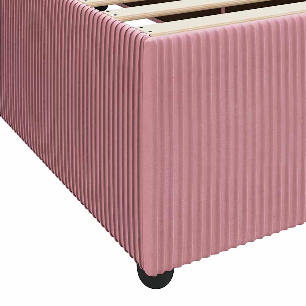Bed Frame with Mattress Pink 120 x 190 cm Fabric