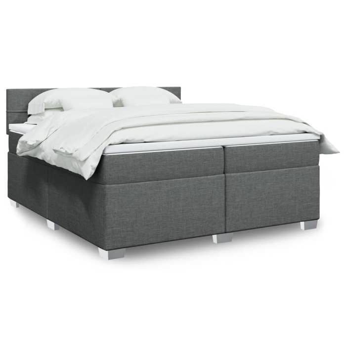 Maison Exclusive - Sommier à lattes de lit avec matelas Gris foncé 200x200cm Tissu