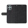 For Motorola Moto G56 5G Wallet Case Leather Phone Cover Stand with Curved Line Design -  Black