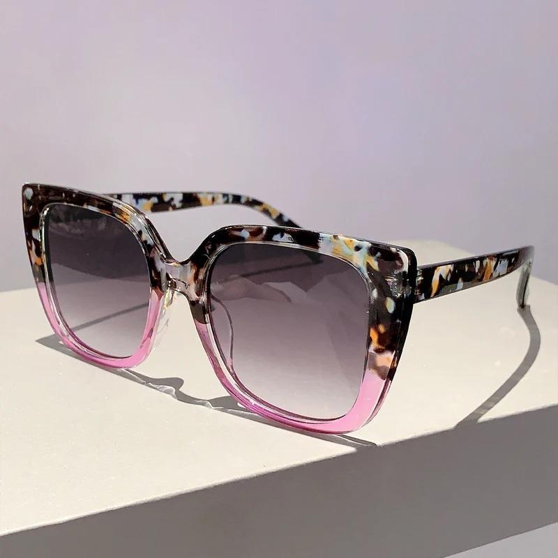 

Oversized Square Sunglasses New in Stylish Gradient Outdoor Shades for Women Trendy Fashion Multicolor Rim Eyewear