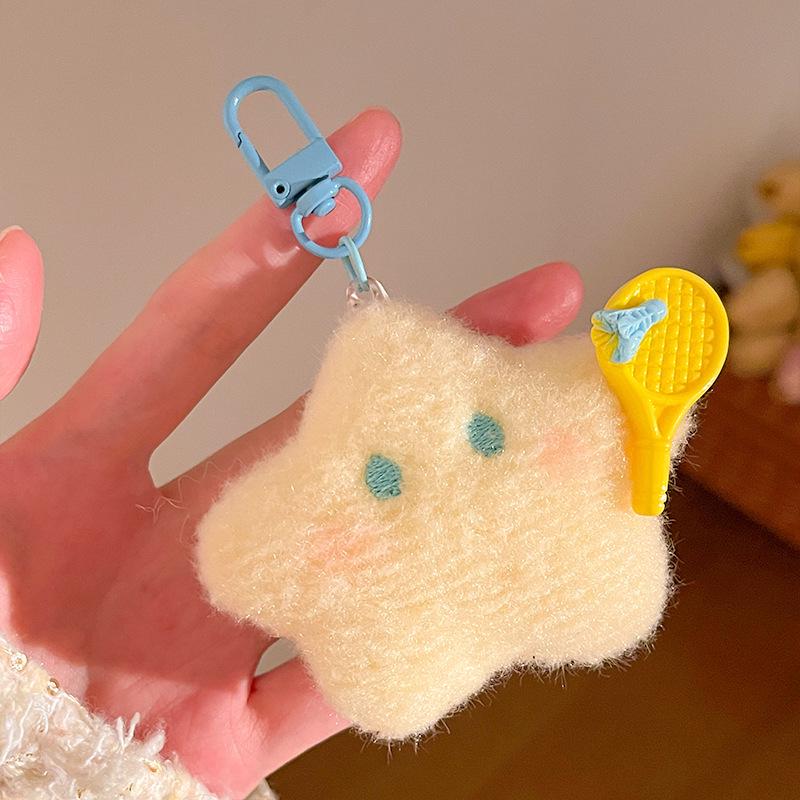 Moon Doll Star Bag Plush Keychain Ornament - Cute Backpack Accessory and Gift.