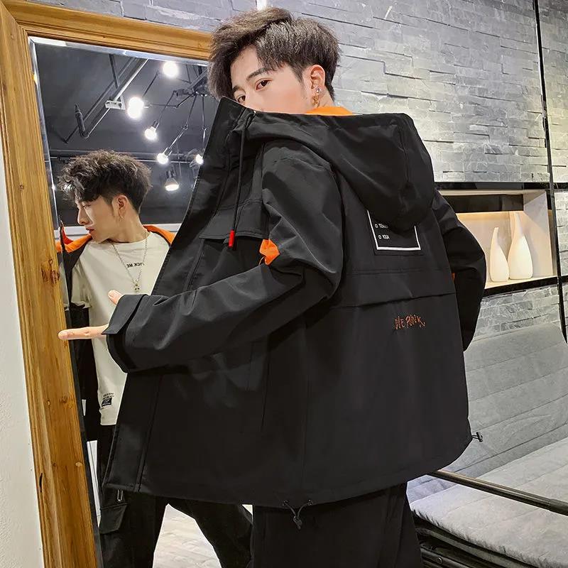 Men Regular Jacket Spring Boutique Hooded Workwear Soft and Comfortable Coat Casual Loose Parka Large Size