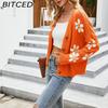 BITCED Autumn/Winter Women's Knitted Cardigan Coat Loose-Fit Academic-Style Sweater Cardigan