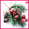 Red Berry Stems Pine Branches Evergreen Christmas Berries Decor 24 PCS Artificial Pine Cones Branch Craft Wreath Pick