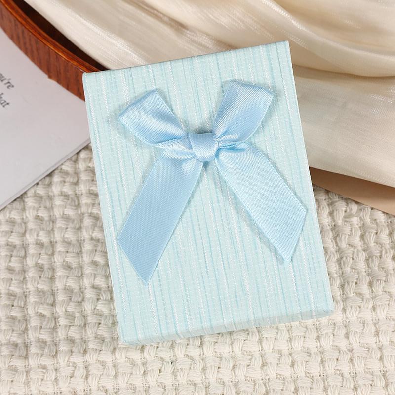 1Pc Cardboard Earring With Sponge Inside Ring Bow Bracelets Gift Box Rectangle Jewelry Set Necklace Packaging Boxes