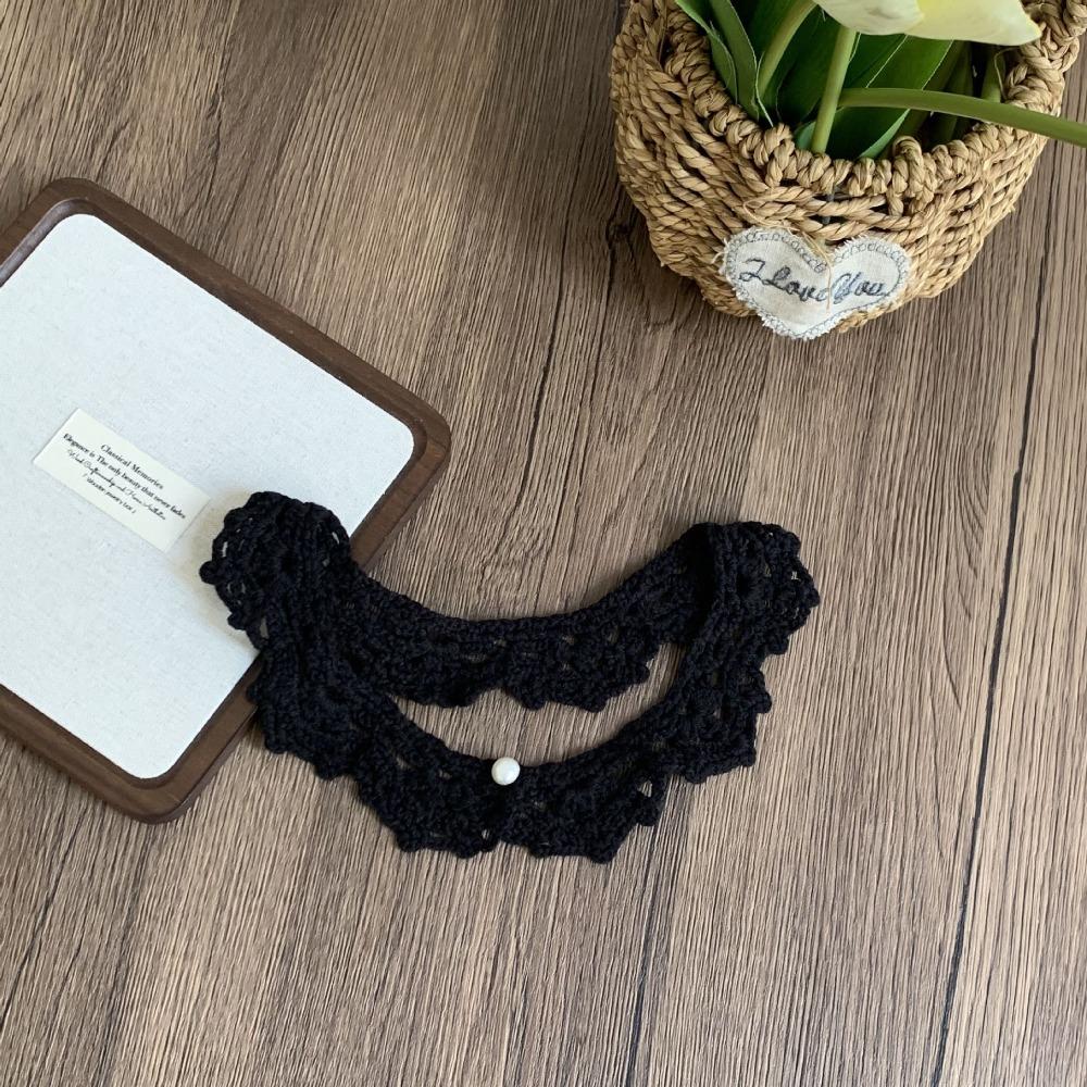 Round Neck Hollow Out Crochet Shawl Sweet Blouse Shoulders Fake Collar Knitted Scarves  Spring