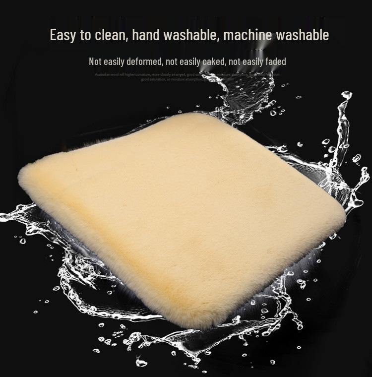 Winter Rabbit Fur Wool Heated Car Seat Cushion - Non-slip, Warm, for Single Seat with Small Waist Support