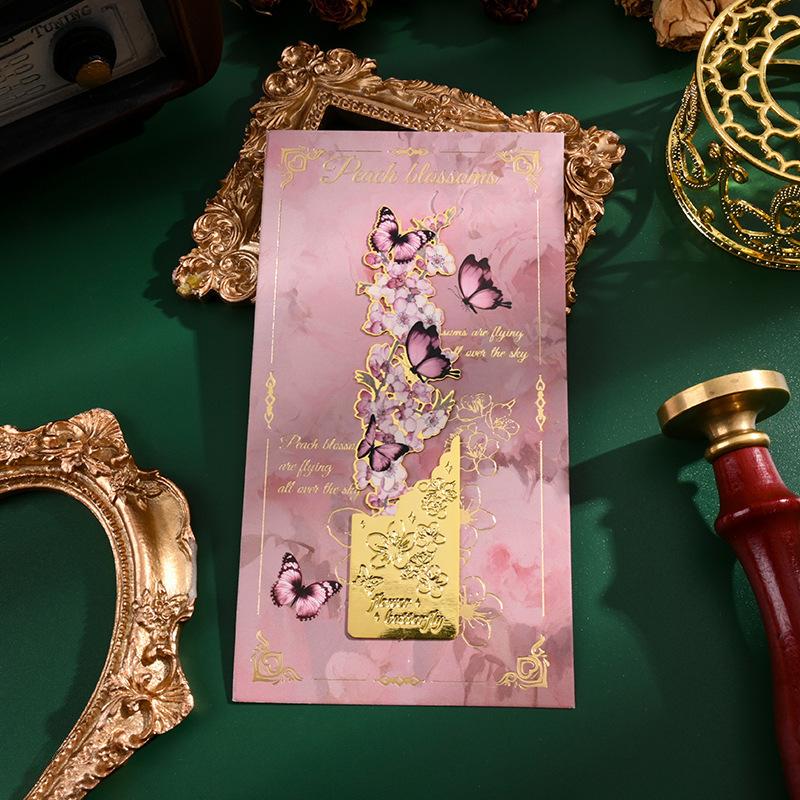 Metal Bookmarks - Vintage Leaf Shape Bookmarks Set, Enamel Gold Edge Book Page Clips, Elegant Chinese Style Reading Accessories (8cm X 8cm)