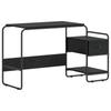 Desk with Storage Space Black Oak Effect
